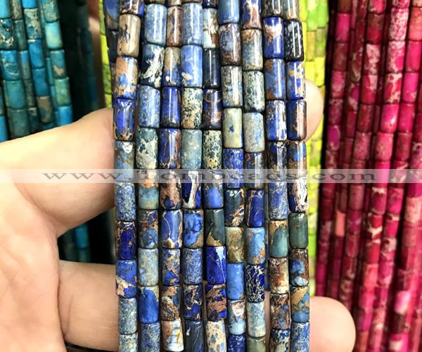 CDE3660 15 inches 4*8mm tube sea sediment jasper beads