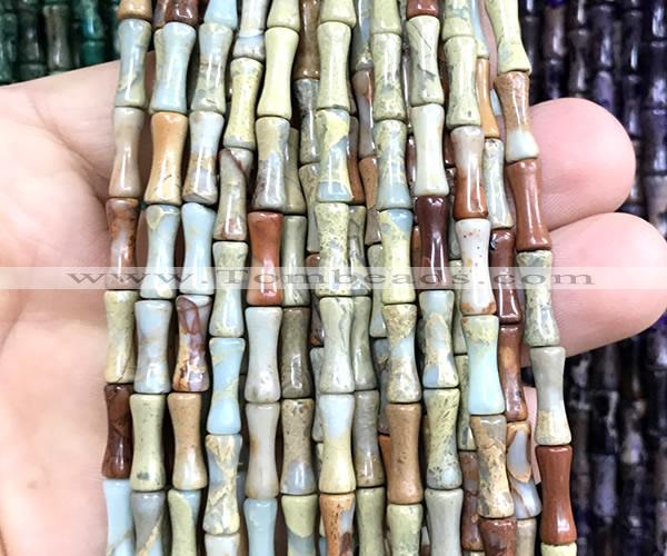 CDE3750 15 inches 5*12mm bamboo sea sediment jasper beads