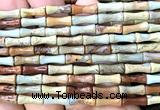 CDE3750 15 inches 5*12mm bamboo sea sediment jasper beads