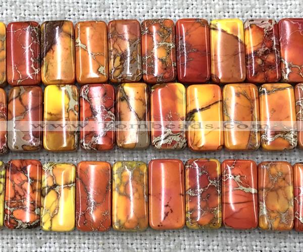 CDE3822 7.5 inches 10*20mm rectangle double drilled sea sediment jasper beads