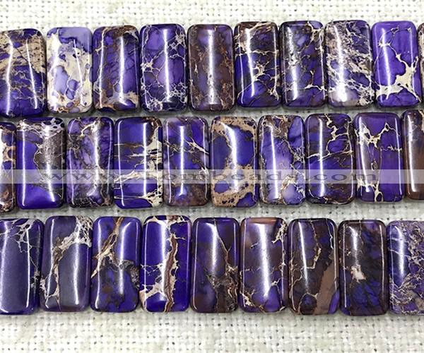 CDE3823 7.5 inches 10*20mm rectangle double drilled sea sediment jasper beads