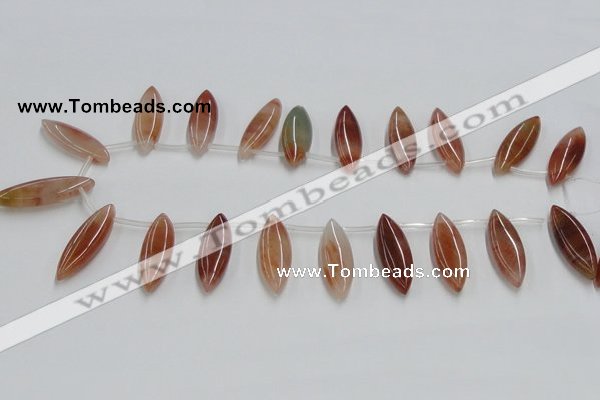 CDQ11 15.5 inches 12*30mm marquise natural red quartz beads wholesale