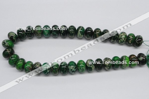 CDT73 15.5 inches 12*18mm rondelle dyed aqua terra jasper beads