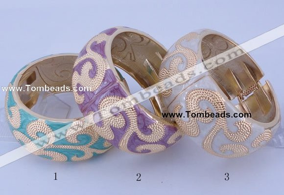 CEB27 5pcs 32mm width gold plated alloy with enamel bangles