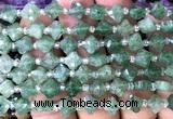 CFG1700 15 inches 8mm four leaf clover green strawberry quartz beads