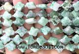 CFG1802 15 inches 12mm four leaf clover Qinghai jade beads