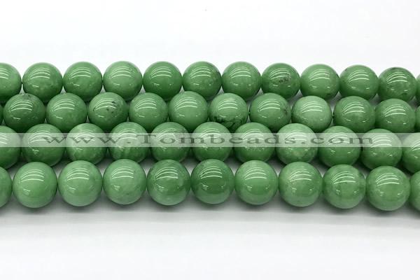 CGA933 15 inches 12mm round green angel skin beads