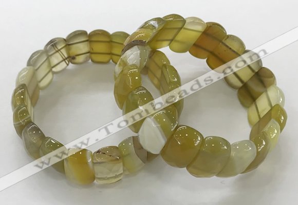 CGB3120 7.5 inches 10*20mm faceted oval agate bracelets