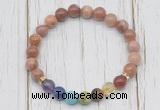 CGB6360 8mm wooden jasper 7 chakra beaded mala stretchy bracelets