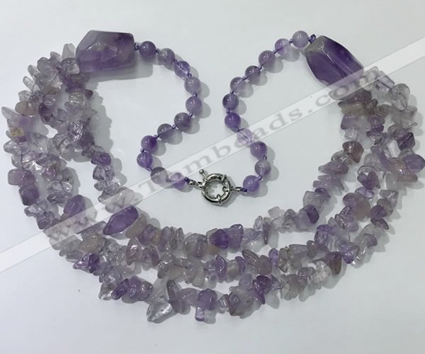 CGN671 22 inches stylish amethyst beaded necklaces wholesale