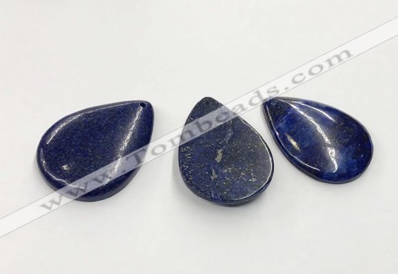 CGP3617 35*50mm flat teardrop lapis lazuli gemstone pendants