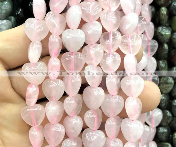 CHG151 15 inches 12mm heart rose quartz beads wholesale