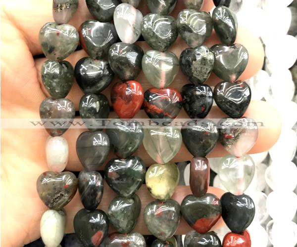 CHG158 15 inches 12mm heart blood jasper beads wholesale