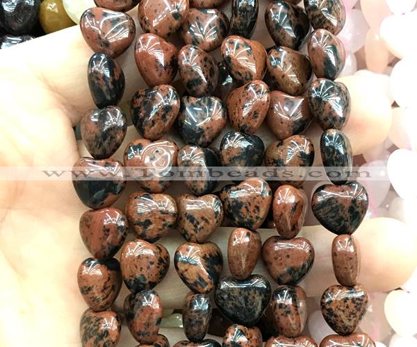 CHG172 15 inches 12mm heart mahogany obsidian beads wholesale