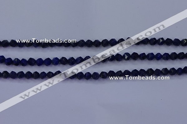 CLA81 15.5 inches 6mm faceted nuggets dyed lapis lazuli beads