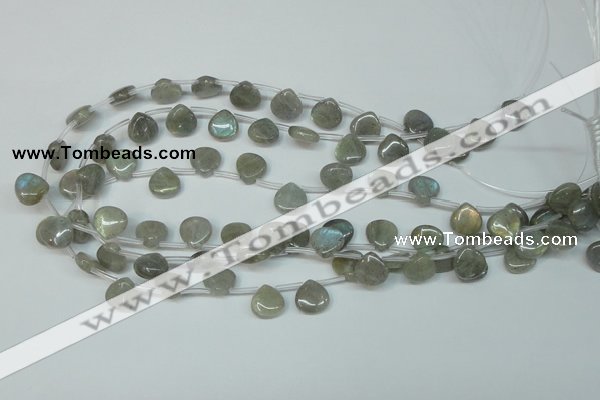 CLB177 top-drilled 12*12mm flat teardrop labradorite gemstone beads