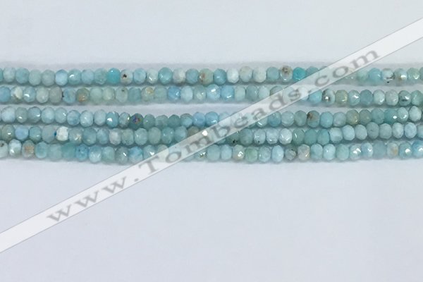 CLR108 15.5 inches 2*3mm faceted rondelle natural larimar beads