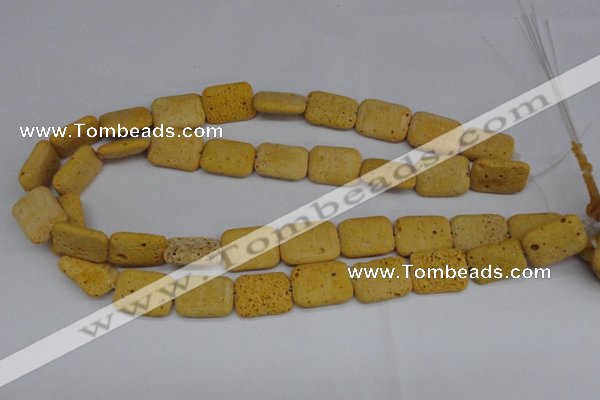 CLV302 15.5 inches 15*20mm rectangle lava beads wholesale