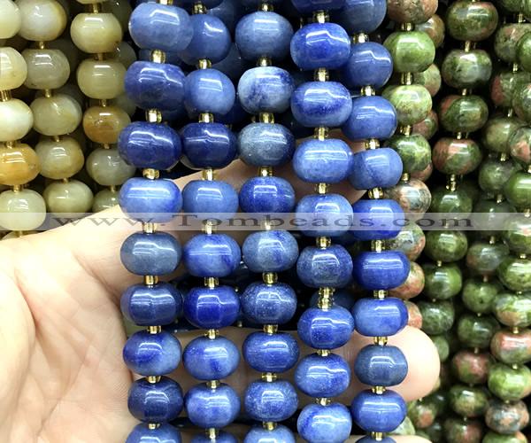 CME406 15 inches 8*12mm pumpkin blue aventurine jade beads wholesale