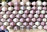 CME605 15 inches 10*11mm bicone pink wooden jasper beads