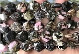 CME760 15 inches 12mm faceted hexagon rhodonite gemstone beads