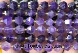 CME802 15 inches 8*10mm faceted bicone amethyst gemstone beads