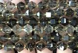 CME805 15 inches 8*10mm faceted bicone smoky quartz beads