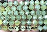 CME807 15 inches 8*10mm faceted bicone green rutilated quartz beads