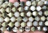 CME808 15 inches 8*10mm faceted bicone seaweed quartz beads