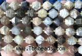 CME809 15 inches 8*10mm faceted bicone green phantom quartz beads