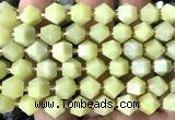 CME841 15 inches 8*10mm faceted bicone lemon jade beads