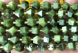 CME842 15 inches 8*10mm faceted bicone China jade beads