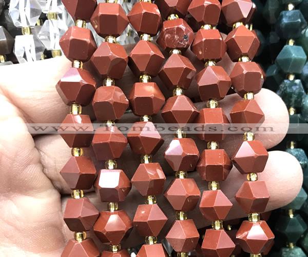 CME852 15 inches 8*10mm faceted bicone red jasper beads