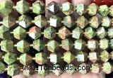 CME885 15 inches 8*10mm faceted bicone unakite gemstone beads