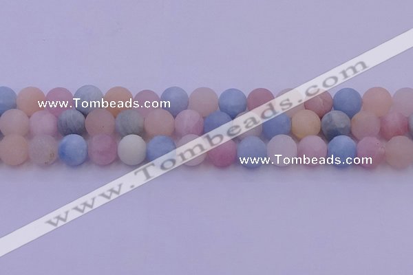 CMG304 15.5 inches 12mm round matte morganite beads wholesale