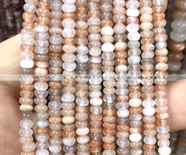 CMS2340 15 inches 3*4mm rondelle rainbow moonstone beads wholesale