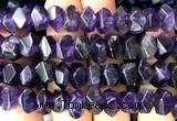 CNG9205 15 inches 7*11mm - 8*12mm faceted nuggets amethyst beads