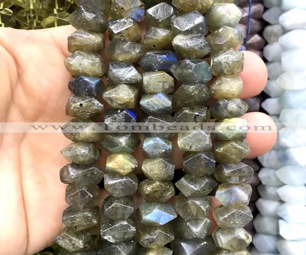 CNG9215 15 inches 7*11mm - 8*12mm faceted nuggets labradorite beads