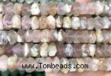 CNG9222 15 inches 7*11mm - 8*12mm faceted nuggets sakura agate beads