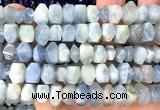 CNG9250 15 inches 6*10mm - 7*12mm faceted nuggets aquamarine beads