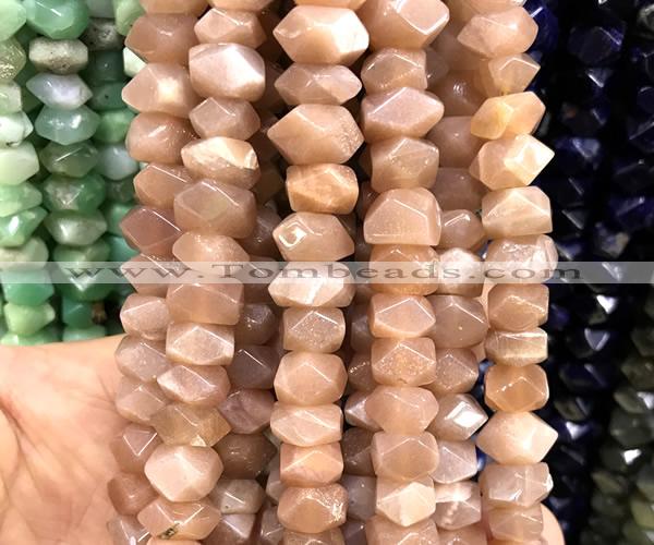 CNG9251 15 inches 6*10mm - 7*12mm faceted nuggets moonstone beads