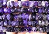 CNG9253 15 inches 6*10mm - 7*12mm faceted nuggets amethyst beads