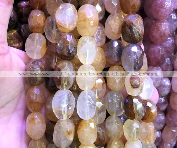 CNG9357 15 inches 12*16mm - 15*20mm faceted nuggets yellow quartz beads