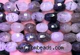 CNG9360 15 inches 12*16mm - 15*20mm faceted nuggets black rutilated quartz beads