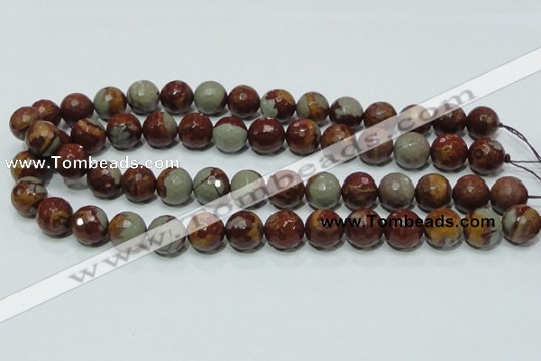 CNJ18 15.5 inches 14mm faceted round natural noreena jasper beads