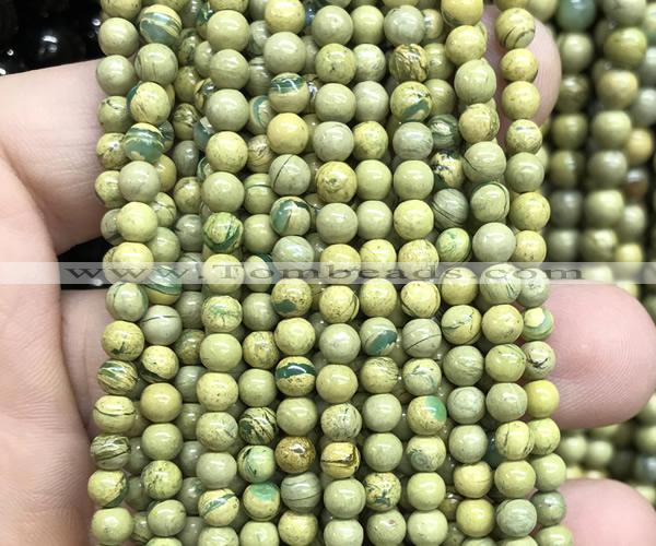 CNS360 15 inches 4mm round serpentine jasper beads wholesale