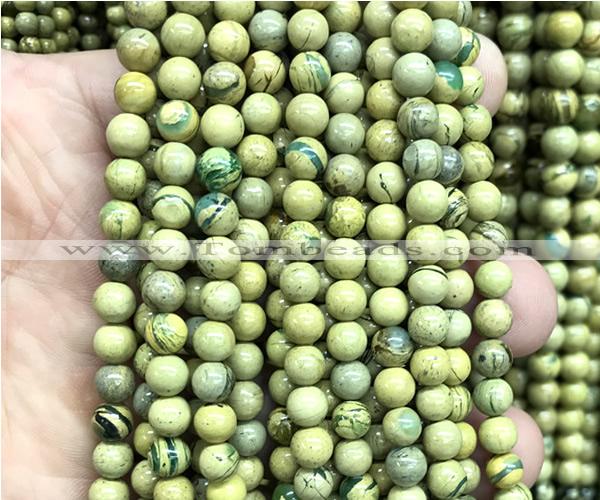 CNS361 15 inches 6mm round serpentine jasper beads wholesale