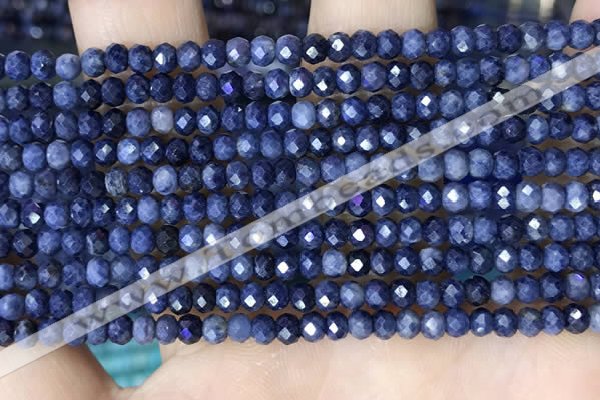 CRB3162 15.5 inches 2.5*4mm faceted rondelle tiny sapphire beads