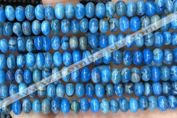 CRB5302 15.5 inches 4*6mm rondelle blue crazy lace agate beads