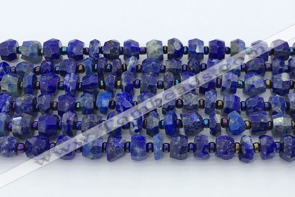 CRB5628 15.5 inches 5*7mm - 7*8mm faceted rondelle lapis lazuli beads